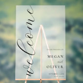 Minimale Elegante Kalligrafie Script Bruiloft Welk Acryl Bord (Neutraal)