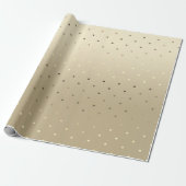 Minimale elegante kersttiny Gold Polka Dots Cadeaupapier (Uitgerold)