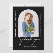 Minimale elegante klasse van het afstuderen van de bedankkaart (Voorkant)