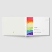 Minimale elegante kleurrijke regenboogbruiloft gastenboek (Volledig)