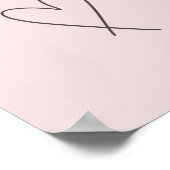 Minimale elegante lijn Kunst Hart Wedding Blush Pi Poster (Hoek)