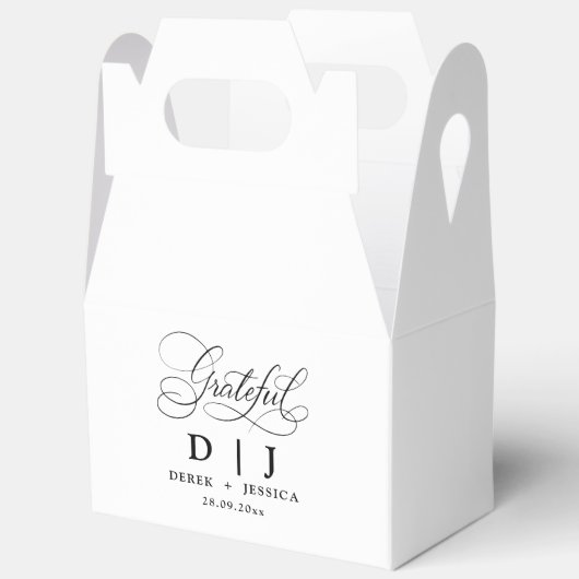 Minimale Elegante Luxe Witte & Zwarte Huwelijk Bedankdoosjes (Open)