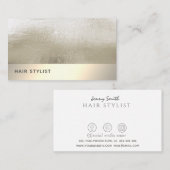 Minimale elegante luxebladgoud visitekaartje (Voorkant / Achterkant)