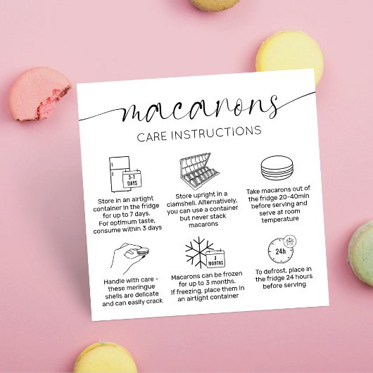 Minimale Elegante Macarons Zorggids & Dank u Vierkante Visitekaartje