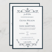 Minimale & Elegante Monogram Bruiloft Kaart (Voorkant / Achterkant)