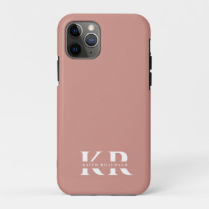 Minimale elegante monogram roze Rose iPhone 11 Pro Hoesje