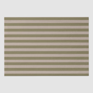 Minimale Elegante Olijfgroene Beige Strepen Tissuepapier