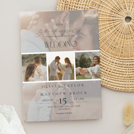 Minimale elegante overlay foto bruiloft kaart