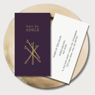 Minimale Elegante Paarse Gouden Spelden Haar Styli Visitekaartje