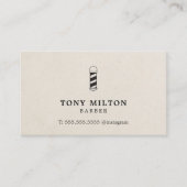Minimale elegante papiertextuur Barber Pole Visitekaartje (Voorkant)