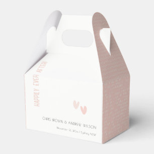 Minimale elegante pasta dusky roze hartenbruiloft bedankdoosjes