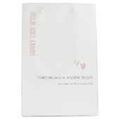 Minimale elegante pasta dusky roze hartenbruiloft medium cadeauzakje (Voorkant)