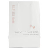 Minimale elegante pasta dusky roze hartenbruiloft medium cadeauzakje (Achterkant)