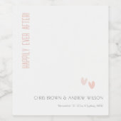 Minimale elegante pasta dusky roze hartenbruiloft wijn etiket (Enkel label)