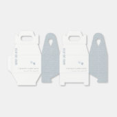 Minimale elegante pasteitsblauwe hartenbruiloft bedankdoosjes (Uitgevouwen)