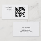 Minimale elegante QR-code zwart-wit Visitekaartje (Voorkant / Achterkant)