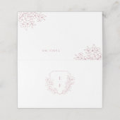 Minimale Elegante Roze Kersenbloesem Monogram Kam (Buitenkant ongevouwen)