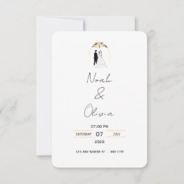 Minimale elegante script huwelijksuitnodiging kaart