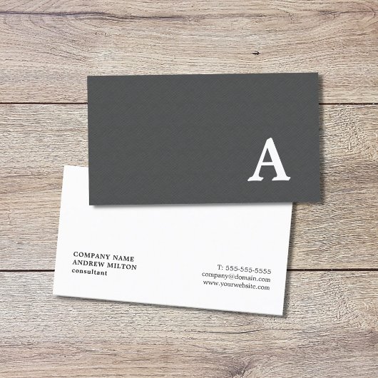 Minimale elegante textuur grijs consultant visitekaartje