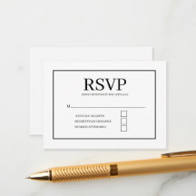Minimale Elegante Trouw RSVP Kaart