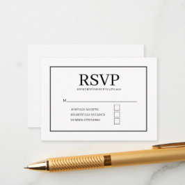Minimale Elegante Trouw RSVP Kaart
