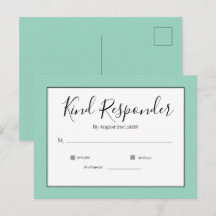 Minimale Elegante Trouw-RSvp-Postkaart