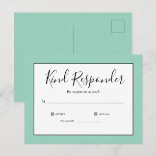Minimale Elegante Trouw-RSvp-Postkaart Briefkaart
