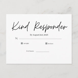 Minimale Elegante Trouw-RSvp-Postkaart Briefkaart