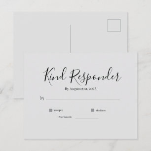 Minimale Elegante Trouw-RSvp-Postkaart Briefkaart