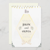 Minimale Elegante Trouw Uitnodiging | Eenvoudig Mo (Voorkant / Achterkant)