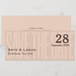 Minimale elegante typografie Mocha Slim Save The Date