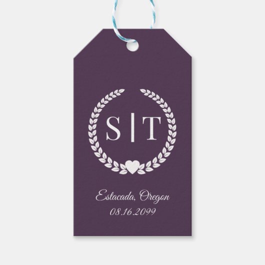 Minimale Elegante Typografie Monogram Initialen Cadeaulabel (Voorkant)
