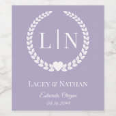 Minimale elegante typografie Monogram Initialen Wijn Etiket (Enkel label)