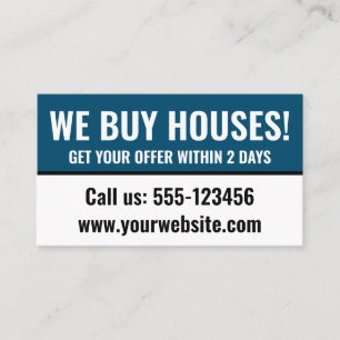 Minimale Elegante vastgoedbelegger Wij kopen huize Visitekaartje
