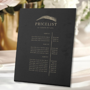 Minimale Elegante Wenkbrauw Salon Prijslijst Reclamebord Met Voetstuk