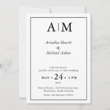 Minimale Elegante Witte Trouwfeest Platte Uitnodig