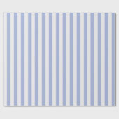 Minimale elegante zachte pastelblauwe witte strepe cadeaupapier (Vlak)