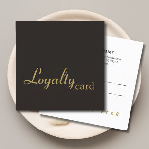 Minimale elegante zwarte Faux Gold Loyalty-kaart Klantenkaartje