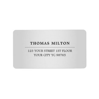 Minimale elegante zwarte Faux Silver Label