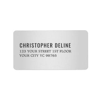Minimale elegante zwarte Faux Silver Label