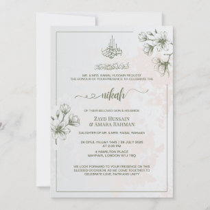Minimale Elegantie Nikah Uitnodiging Vintage Ivo
