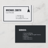Minimale elektricien voor netsnoer visitekaartje (Voorkant / Achterkant)