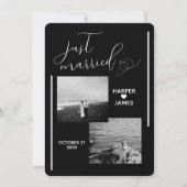 Minimale Elopement Aankondiging | Modern zwart (Voorkant)