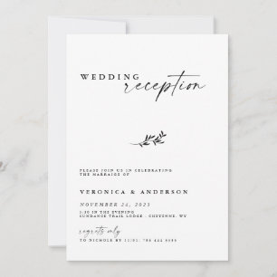 Minimale Elopement Reception Wedding Photo Invite