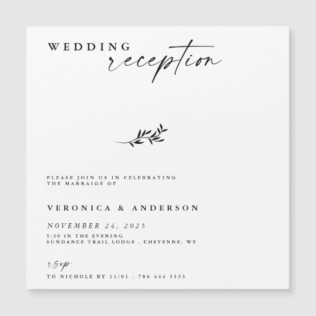 Minimale Elopement Reception Wedding Photo Invite (Voorkant)