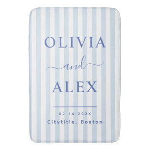 Minimale en Chic Blauwe Franse Gepersonaliseerde T Badmat