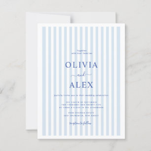 Minimale en Chic Blauwe Franse Gepersonaliseerde T Briefkaart