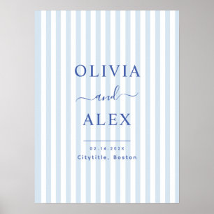 Minimale en Chic Blauwe Franse Gepersonaliseerde T Poster
