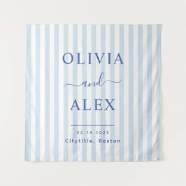 Minimale en chic blauwe Franse gepersonaliseerde t Wandkleed