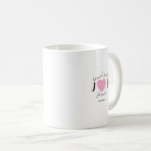 Minimale en chic huwelijksinitiaal voor koppels  koffiemok (Voorkant rechts)